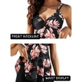 thumbnail image 3 of BERANMEY Plus Size Tankini Swimsuits for Women Tummy Control Two Piece Set Bathing Suit Deep V-Neck Floral Printing Swim Dress with Shorts Modest Size M-3XL, 3 of 6