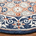 thumbnail image 3 of SAFAVIEH Micro-Loop Kingston Medallion Area Rug, Brown/Blue, 5' x 5' Round, 3 of 7