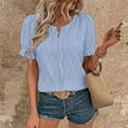 thumbnail image 2 of Women's Fashion T-Shirts Elegant Puff Sleeve Blouse Stylish Casual Top Comfortable Soft Fabric Trendy Feminine Design, 2 of 2