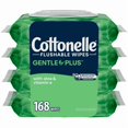thumbnail image 1 of GentlePlus Flushable Wipes, Aloe & Vitamin E, 4 Packs, 168 Total Wipes, 1 of 1