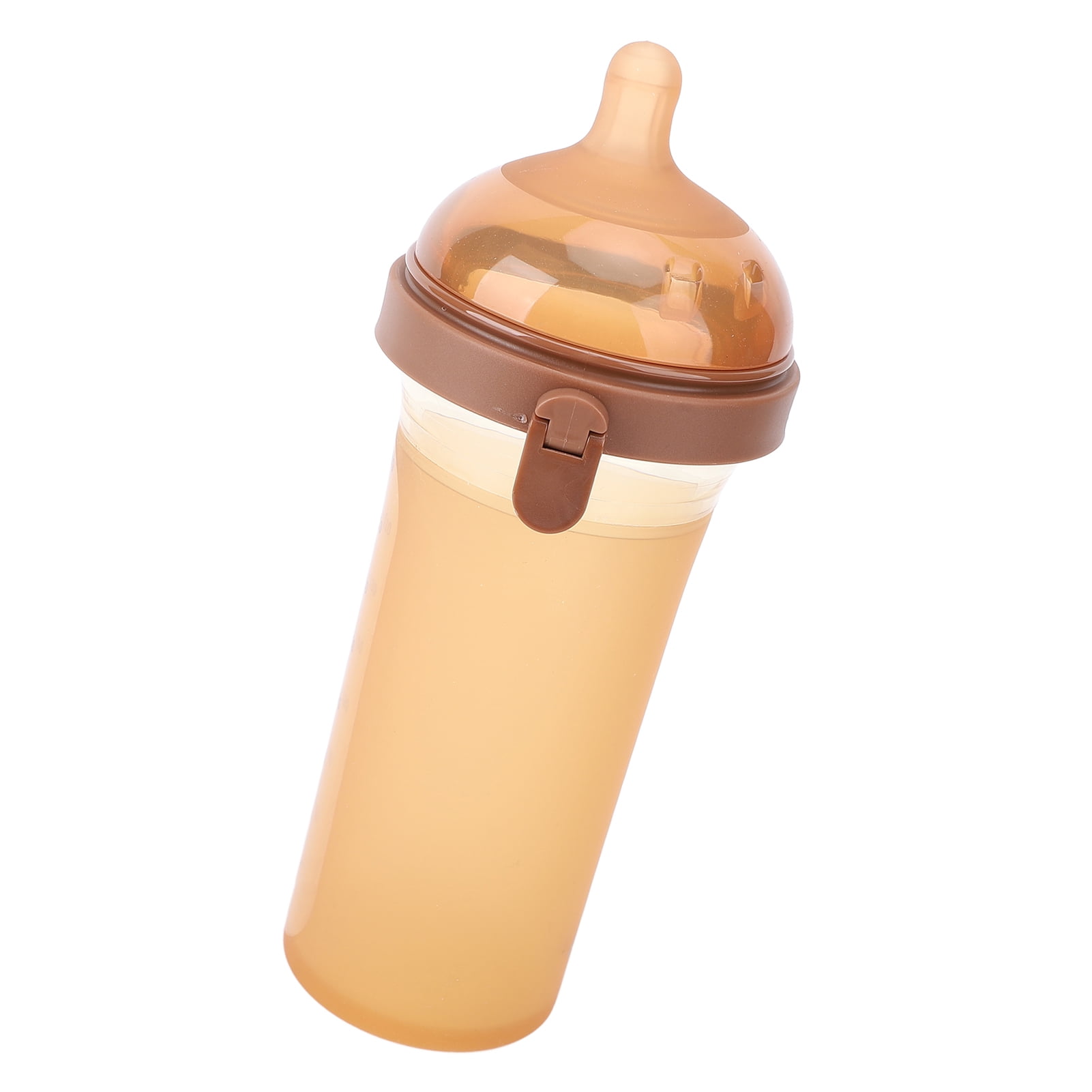 Xirurus Flip Top Silicone Baby Bottle, Wide Mouth PPSU Anti-Colic Infant Feeding Bottle, Shatterproof Vented Nursing Dispenser, 8 oz / 240ml, Clear, For Newborns 0-3 Months