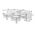thumbnail image 7 of Reversible Sectional Sofa with Chaise Lounge, Modern L-shaped Linen Sofa with Storage Ottoman and Cup Holder, Rivet Trim Upholstered Living Room Sofa with Removable Back Cushion, Black, 7 of 7