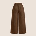 thumbnail image 6 of Women's Casual Wide Leg Pants, High Waist Loose Slimming Solid Color Long Trousers, Comfort Fashion Bottoms for Office, Travel and Daily Wear,Coffee,XL, 6 of 6