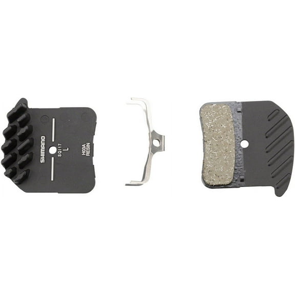 Shimano H03A-RF Disc Brake Pad and Spring - Resin Compound, Finned Alloy Back Plate, One Pair