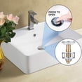 thumbnail image 5 of 2 uds, filtro de tapón de drenaje para fregadero de lavabo emergente sin desbordamiento, tapón de drenaje de rebote tipo empuje de acero inoxidable Universal para cocina y baño, 5 of 5