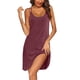 thumbnail image 1 of Vestido de Verano para las Mujeres, Color Sólido Tira sin Mangas Correas de Hombro Camisola Vestido Delgado, Longitud Midi, 1 of 9