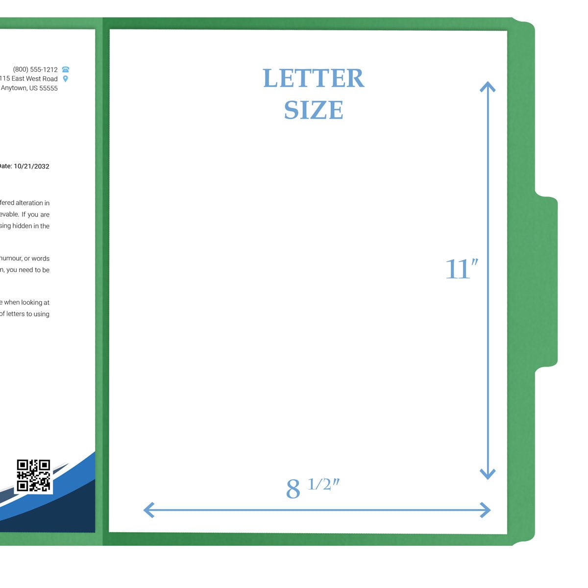 File Folders, 1/3 Cut Top Tab, Letter Size, Perfect for Organizing Documents in File Drawers, Box of 100 (Green)