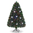 thumbnail image 3 of Patiojoy 6' Artificial Christmas Tree Pre-Lit Multi-Color Fiber Optic w/ Snowflake, 3 of 9