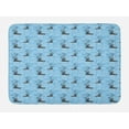 thumbnail image 1 of Winter Bath Mat, Ice Skate Floral Winter Holiday Skating Leaves Illustration, Plush Bathroom Decor Mat with Non Slip Backing, 29.5" X 17.5", Grey Deep Sky Blue, by Ambesonne, 1 of 2