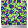 thumbnail image 1 of Soimoi Viscose Chiffon Fabric Leaves,Cosmos & Anemone Floral Fabric Prints By Yard 42 Inch Wide, 1 of 1