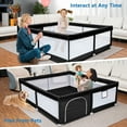thumbnail image 2 of Babyeap Baby Playpen Large Play Yard Fence for Toddlers,50"x50" Black, 2 of 7