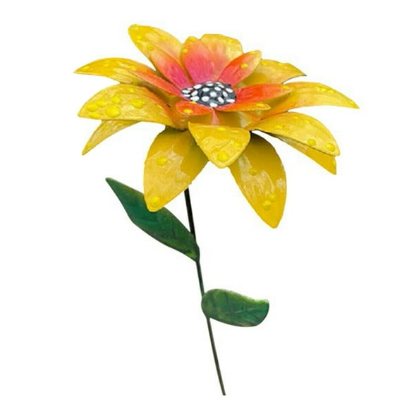 Lkzmdpt Metal Daylily Flower Garden Stakes Metal Flowers Outdoor Decor Stake Yard Art Decoration Garden Metal Flowers Stick Summer Patio Decor