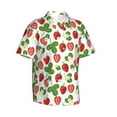 thumbnail image 3 of Xecao Strawberry print Hawaiian shirt - a stylish short-sleeve button-down for men, perfect for casual beach and tropical outings., 3 of 9