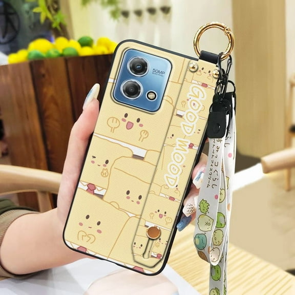 KBS-Phone Case For MOTO G Stylus 4G 2023, Anti-knock Waterproof Back Cover Dirt-resistant Soft case Lanyard Silicone Kickstand Fashion Design Phone Holder Cute Shockproof Durable Cartoon