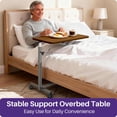thumbnail image 4 of KEKOY Overbed Table, Adjustable Overbed Bedside Table with Wheels, Tilt Table for Medical Home Care and Hospital Use,Smooth Rolling, Stable Support Design, 4 of 6