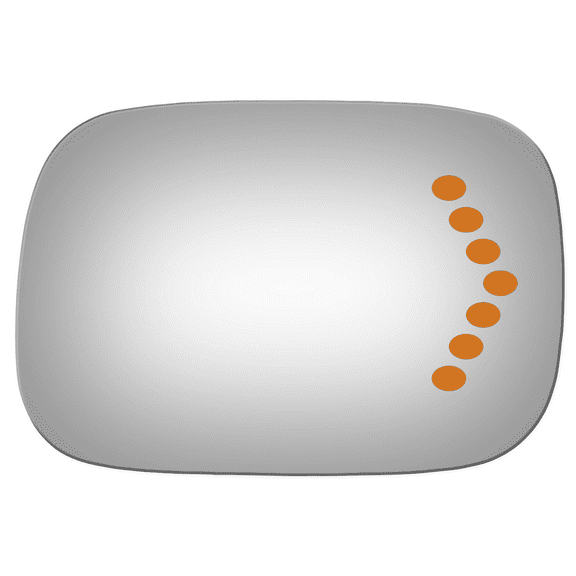 Convex Passenger Side Replacement Mirror Glass for 2005-2010 Toyota Avalon W/O Baking Plate