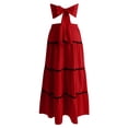 thumbnail image 3 of Xdegoge Linen Two Piece Outfit for Women Maxi Tiered Skirt Set Strapless Bandeau Top Boho Summer Skirts Flowy Flattering Lightweight Beach Vacation Party Holiday Wear, 3 of 7