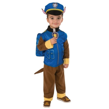 Toddler Boys Blue Paw Patrol Chase Costume Puppy Dog Jumpsuit Hat Pup Pack