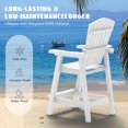 thumbnail image 5 of AreShark Tall Adirondack Chair Set of 2 with Removable Double Connecting Trays, Recycled HDPE with Wood Grain, Weather Resistant, Outdoor Adirondack Barstools, White, 5 of 10