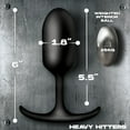 thumbnail image 3 of Heavy Hitters Vibrating Weighted Rechargeable Silicone Anal Plug with Remote Control, Large, Black, 3 of 5