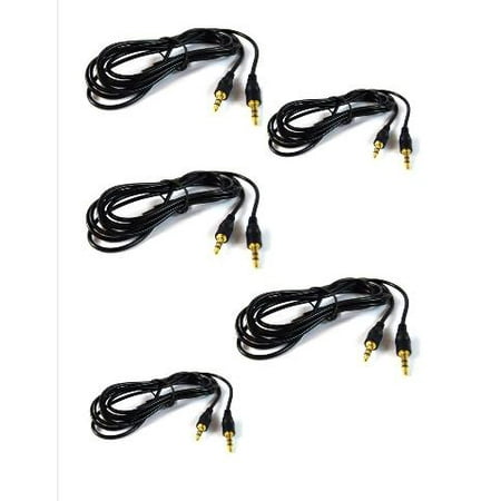 5 pcs new 3.5mm 6 ft male to male gold adapter cable ipod mp3 smartphone