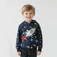 thumbnail image 2 of DDSOL Toddler Boys Zip-Up Hoodie Rocket Graphic Lightweight Jacket 4T, 2 of 7