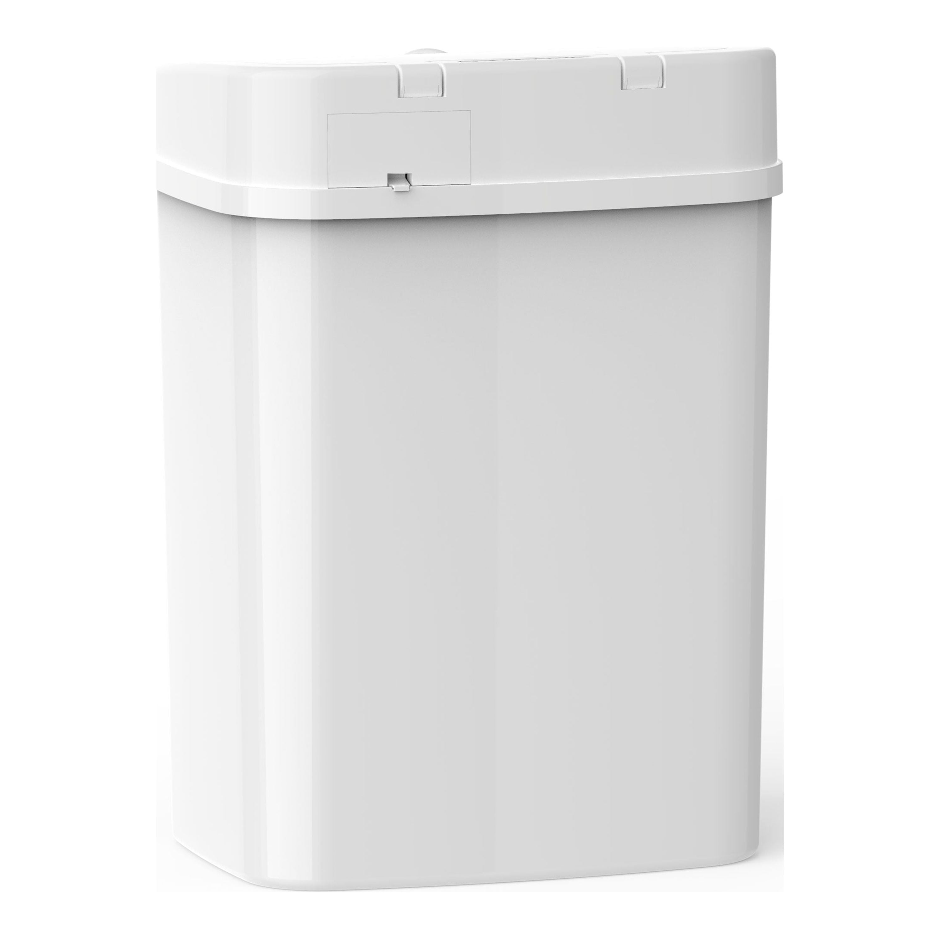 Nine Stars Automatic Bathroom Trash Can, 3 Gallon Plastic Motion Sensor Garbage Bin with Soft Close Lid, White