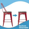 thumbnail image 5 of FDW Stacking High Back Bar Stools, Red (Set of 4), 5 of 7