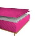 thumbnail image 3 of Zipper Fitted Sheet, (King Size 76x80) 12 Inch Deep Pocket, 100% Egyptian Cotton, 800 TC, Stripe Hot Pink Color., 3 of 7