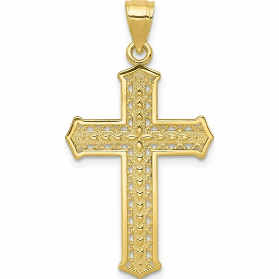 10K Yellow Gold Cross Pendant (35 X 19) Made In United States 10c1316