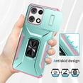 thumbnail image 6 of Allytechgroup for Motorola Moto G 2025 Case, Sliding Camera Lens Cover Military Grade Protection Stand Bracket Bumper Rugged TPU PC Phone Case for Motorola Moto G (2025), Green, 6 of 8