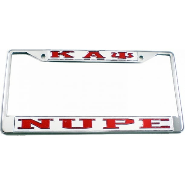 Kappa Alpha Psi Nupe License Plate Frame [Silver/Red Car/Truck