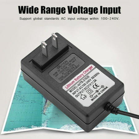 

Watris Veiyi Power Adapter AC 100‑240V DC 21V 2A Safe Charge Power Supply Adapter Lithium‑ion Battery Charger for Lithium Battery