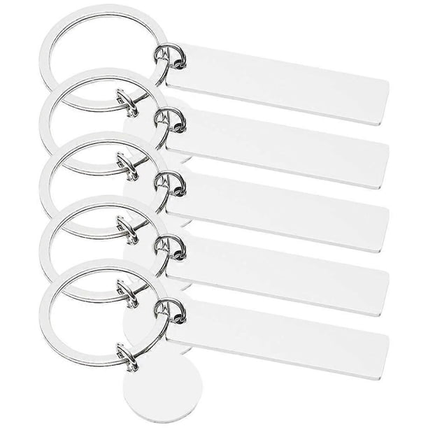 5Pcs DIY Lettering Keychains Stainless Steel Blank Keychain Engraved Blank Key Chain