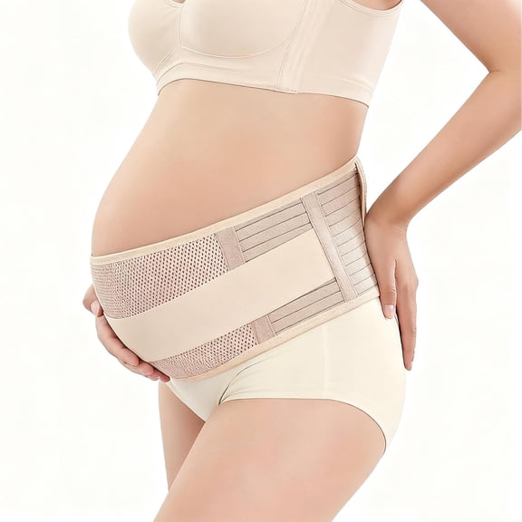 Maternity Belly Support Band, Soft Breathable Pregnancy Belt Adjustable One‑Size Support for Expecting Mothers,Skin color