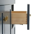 thumbnail image 5 of Ariel Hamlet 42 In. Left Offset Rectangle Sink Bathroom Vanity With Carrara White Quartz Countertop 1.5 Edge In Midnight Blue, 5 of 11