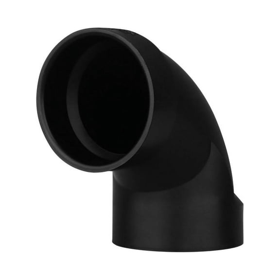 Charlotte Pipe 2 In. Hub x Hub 90 Deg. Sanitary ABS Elbow (1/4 Bend)