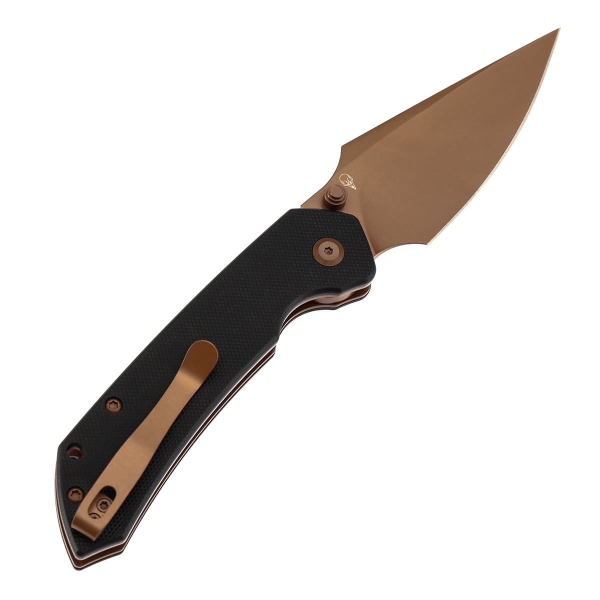 Tenable Fenrir Folding Pocket Knives 3.48“ Rose Gold Coated Nitro-V Blade,Black G10 Handle,B1034H3
