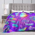 thumbnail image 3 of Psychedelic Mushroom Blanket Colorful Mushroom Throw Blanket for Girls Kids Adults Super Soft Warm Cozy Plush Fleece Flannel Blanket for Sofa Couch Bed Birthday Gifts 60"X50", 3 of 5