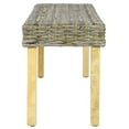 thumbnail image 2 of vidaXL Bench 110 cm Natural Kubu Rattan and Solid Mango Wood, 2 of 4