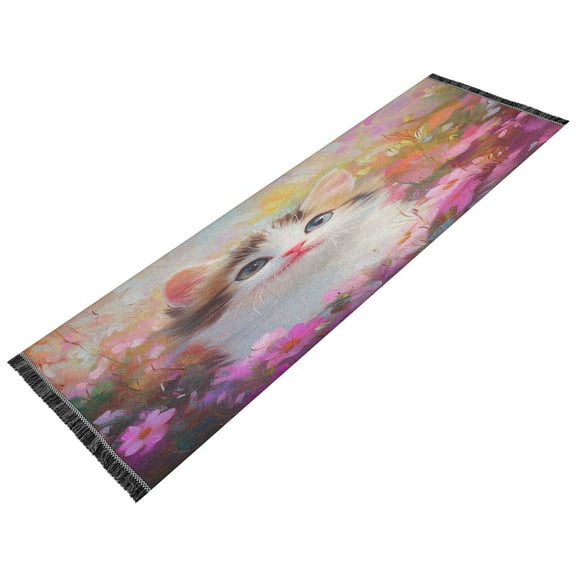 BZSMCE Runner Rug Classical Design Floral Dreamer Style Modern Pattern 72x23.5in Indoor Washable Rug