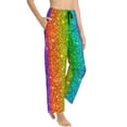 thumbnail image 2 of Fotbe Glitter Rainbow Women's Pajama Pants,Sleepwear Pants,Pj Bottoms Drawstring And Pockets-, 2 of 9
