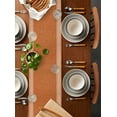 thumbnail image 5 of Table Runner Dresser Scarves 48 Inch Long,Vintage Inspired Key Design Orange Linen Dining Table Runners Geometric Twist Stripe Tabletop Scarf for Wedding Holiday Party Kitchen, 5 of 7