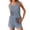 Blue, variant on Women's Summer 2 Piece Pajama Set Sleeveless Tank and Shorts with Pockets Ribbed