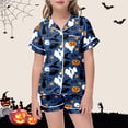 thumbnail image 2 of bravefron Girls Halloween Outfits set 2 Piece Set Short Sleeve Pumpkin Printed Casual Comfortable Elastic Waist Toddler Kids Clothes, 2 of 5