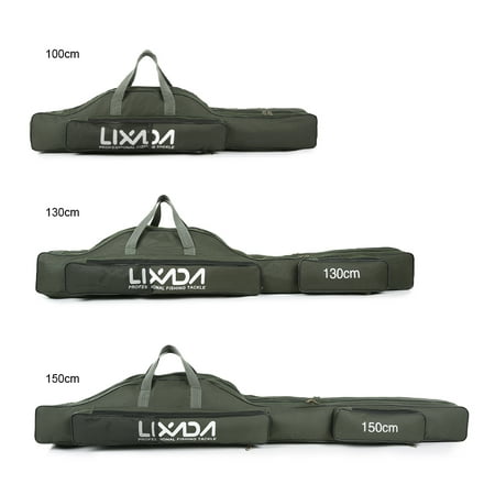 Lixada 100cm/130cm/150cm Fishing Bag Portable Folding Fishing Rod Reel Bag Fishing Pole Gear Tackle Tool Carry Case Carrier Travel Bag Storage Bag (Best Tackle Bag On The Market)