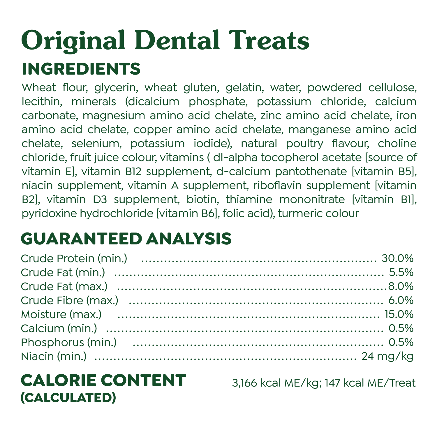 Gâteries dentaires naturelles pour chiens adultes GREENIES Original format TEENIE