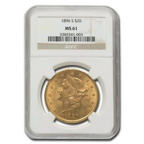 1896-S $20 Liberty Gold Double Eagle MS-61 NGC