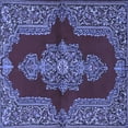 thumbnail image 1 of Ahgly Company Indoor Square Medallion Blue Traditional Area Rugs, 4' Square, 1 of 4