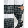 thumbnail image 6 of Lars Amadeus Men's Plaid Regular Fit Flat Front Classic Elastic Waist Suit Pants, 6 of 6